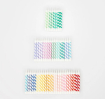 Свечи "Радужные в полоску" 50 шт.