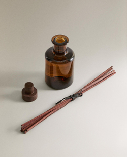 Zara Home Аромадиффузор Leather Amber 95 мл, тростниковые палочки микадо, аромат восточный древесный, Коричневый