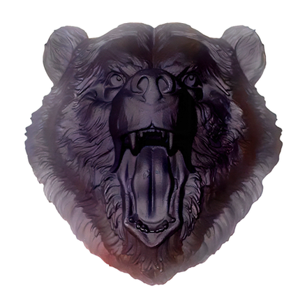 Кованый элемент Голова медведя 35х35 см, литье черный