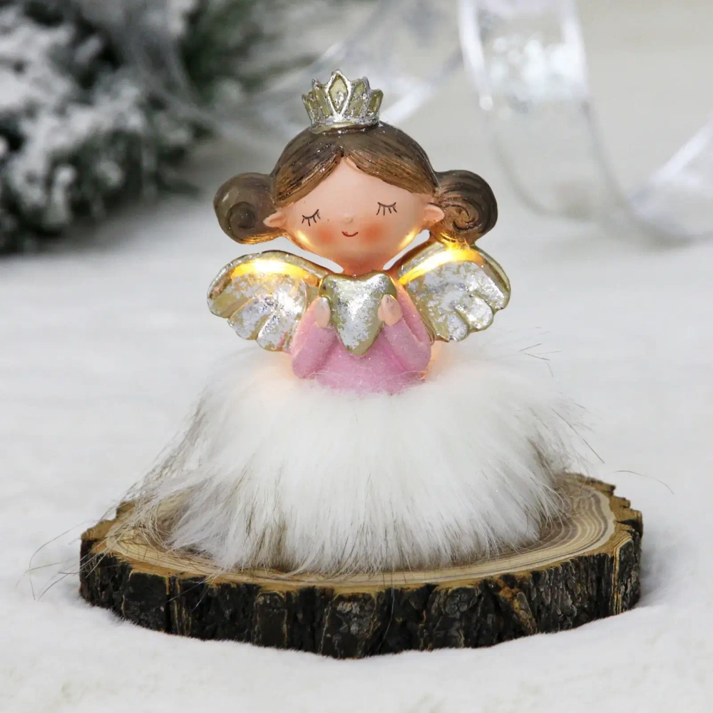 Фигурка «Нежный ангел» 8*7*11,5 см, Розовый/белый (микс)
