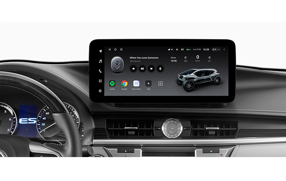 Магнитола Lexus ES200, ES250, ES300h, ES350 2012-2018 (джойстик-мышь) - Teyes LUX ONE ROUND монитор 12.3" 2K QLED на Android 10, CarPlay, 4G SIM-слот