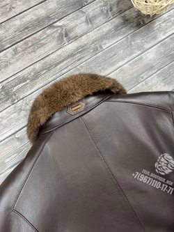 Меховая куртка со вставками кожи крокодила Zilli