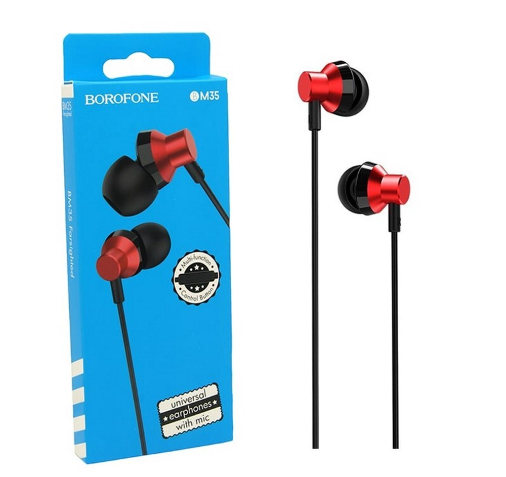 Наушники с микрофоном BOROFONE BM35 (красный)