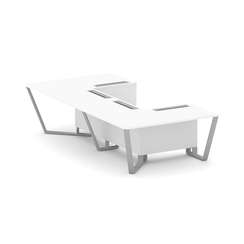 Steel Meet Стол переговорный П-образный KD-PR.B.SP-07P Белый Бриллиант/Металл Серый 1600*3200*750