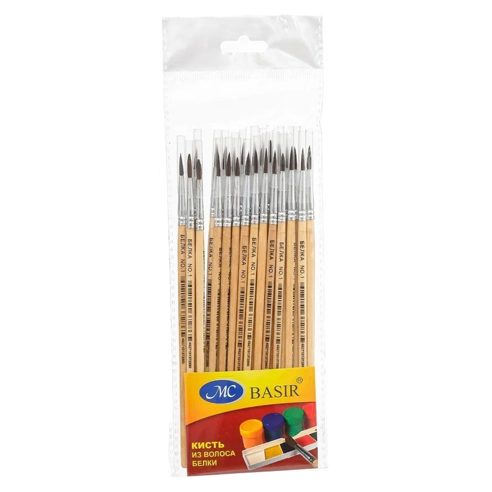 Кисть для рисования Basir художественная, белка, №1