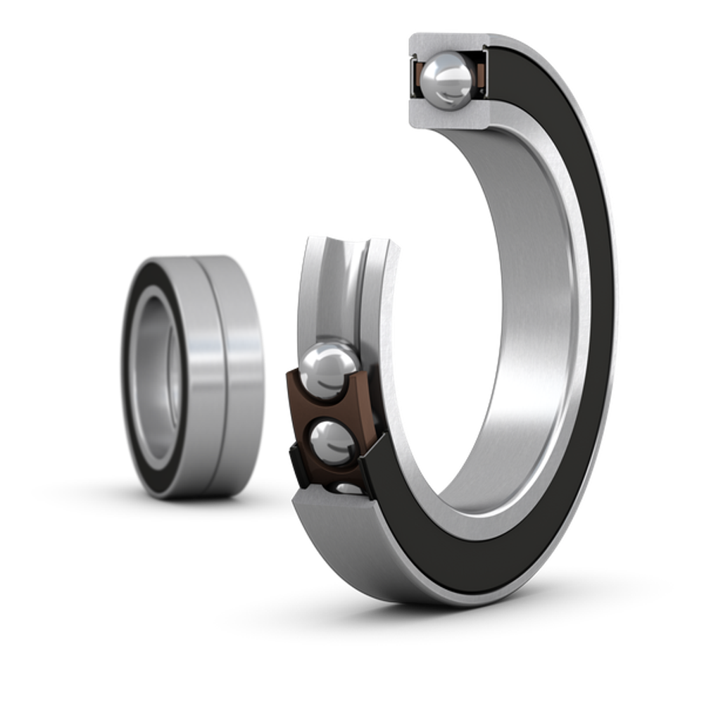 Согласованный комплект двух прецизионных однорядных радиально-упорных шарикоподшипников типа D повышенной грузоподъёмности с уплотнениями S7007 CD/P4ADGA