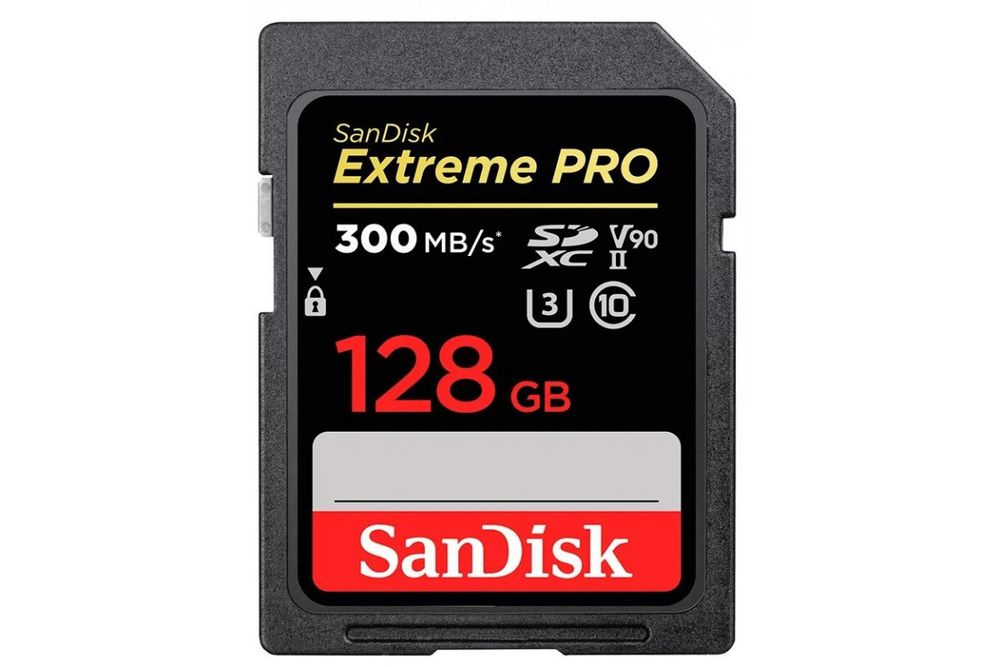 Карта памяти SanDisk SDXC Extreme Pro Class 10 UHS-II V90 U3 (300/260MB/s) 128GB
