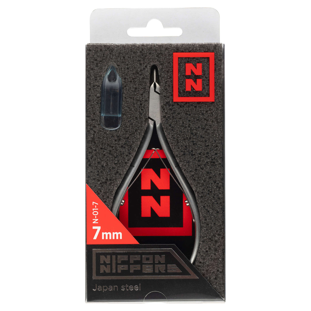 NN_N-01-7 Nippon Nippers. Кусачки для кутикулы. Лезвие 7 мм. Двойная пружина. Матовые