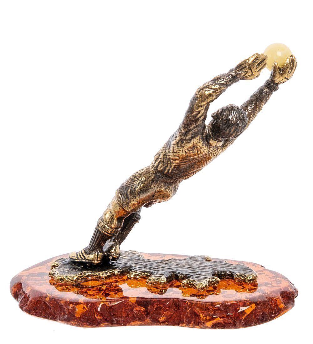 Народные промыслы AM-2214 Фигурка «Футболист» (латунь, янтарь)