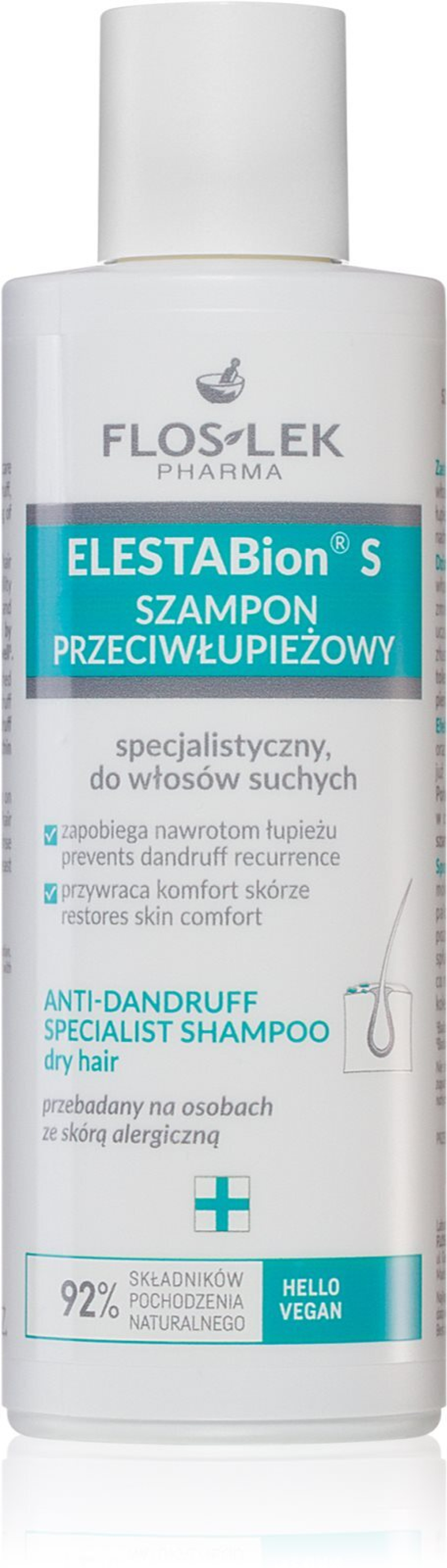 FlosLek Pharma ElestaBion S - шампунь против перхоти для сухих волос /   150  ml  / GTIN 5905043023182
