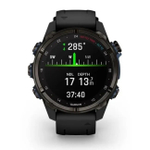 Умные часы Garmin Descent MK3i - 43 мм Титан Carbon Grey DLC с черным силиконовым ремешком