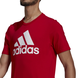 Мужское теннисное поло adidas Big Logo Single Jersey T-Shirt Men - Dark Red, White