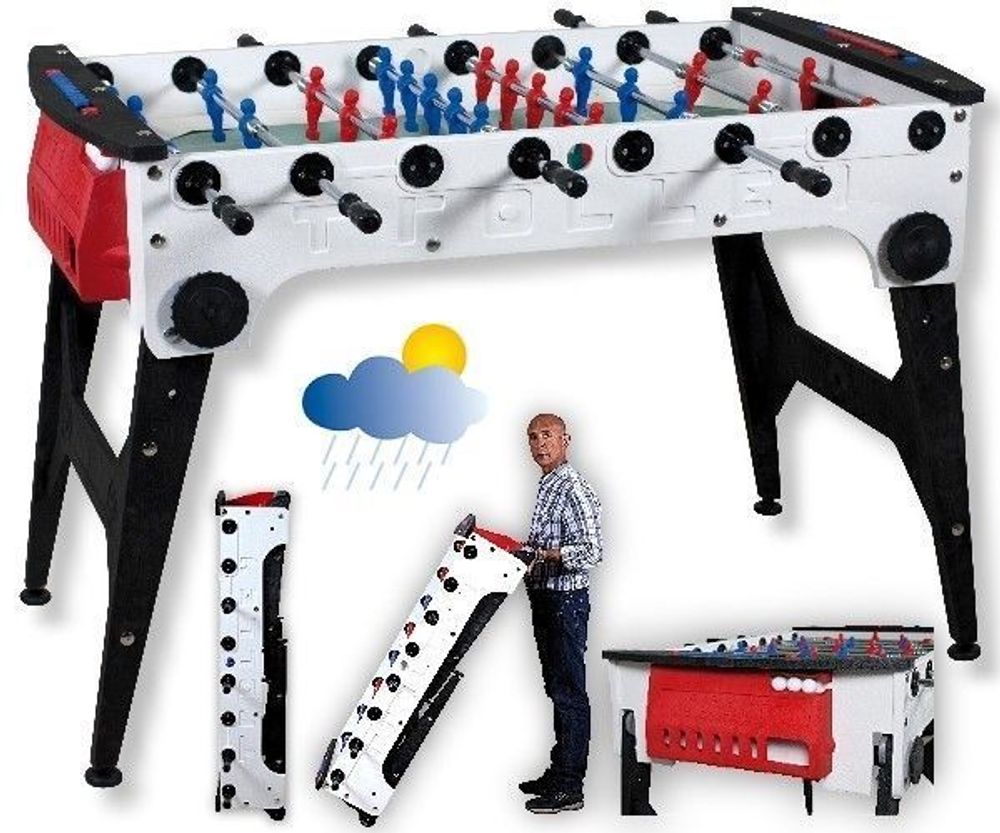 Игровой стол - футбол &quot;STORM F-3 FAMILY OUTDOOR TELESCOPIC&quot; (138x76x88, жетоноприемник) с защитным корпусом