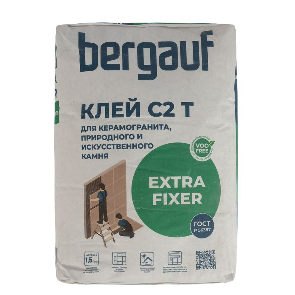 Клей для плитки Бергауф Extra Fixer C2T 25 кг