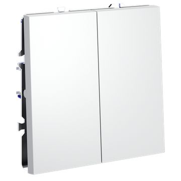 Проходной переключатель встраиваемый VOLTUM S70 двухклавишный 10А, (белый матовый)