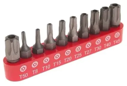 Набор вставок RF-21022T: 1/4"DR TORX T8H-T50H (с отверстием) 10пр. ROCKFORCE