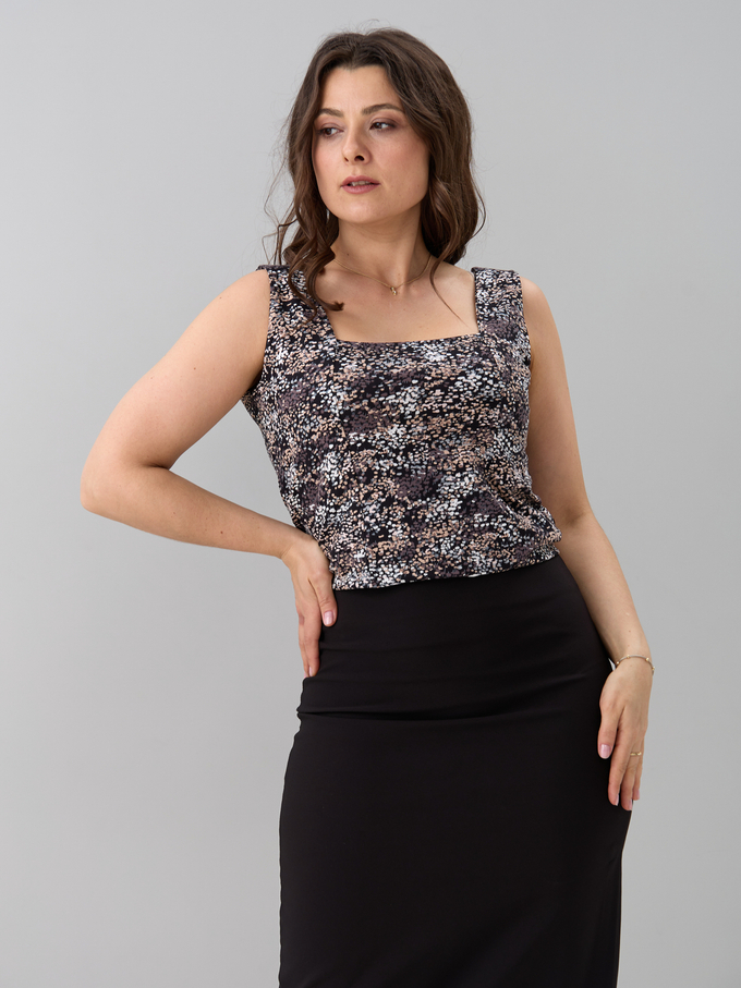 Майка М-040/черный-бежабстракция