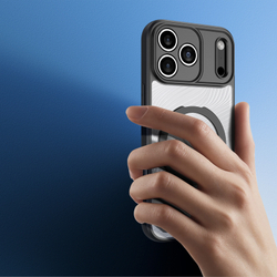 Чехол с MagSafe от Dux Ducis для смартфона iPhone 17 Pro, серия Aimo Mag Magnetic Stand (версия с магнитной откидной подставкой)