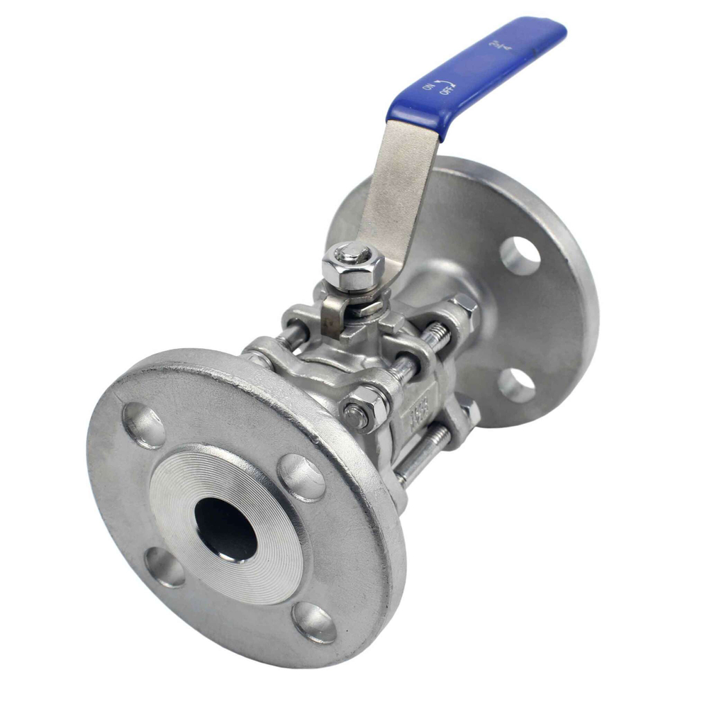 Stainless steel ball valve Elephant BV.F.Fp.T.316.180 580 psi, SS316, full port, flanged connection, with handle