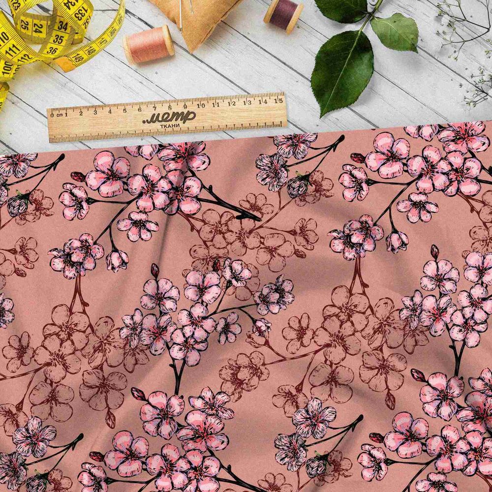 Ткань мембрана веточки с листочками