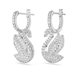 ICONIC SWAN:PE HOOP EARRINGS WHI/RHS