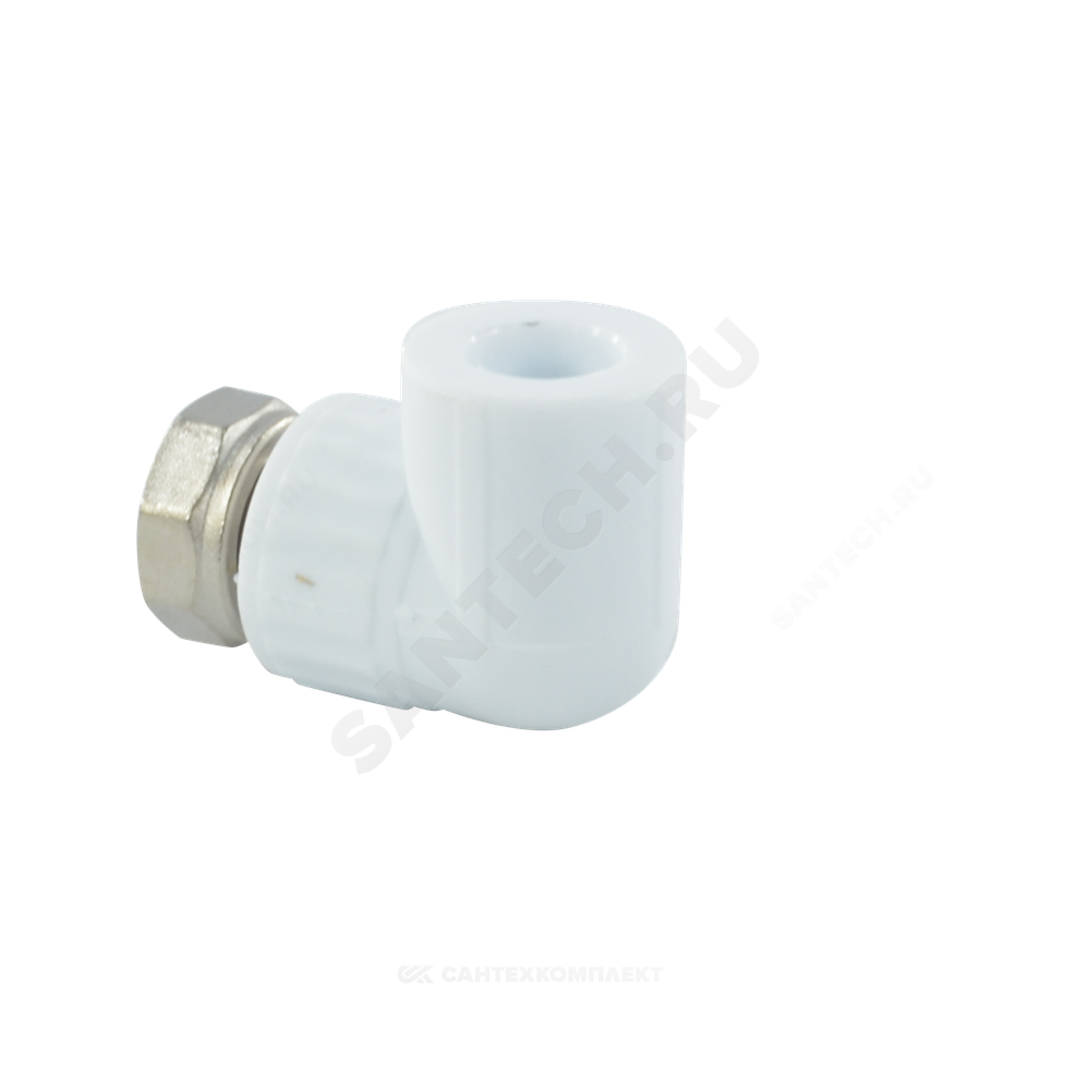 Угольник PP-R комбинированный белый Дн 25х3/4" с накидной гайкой VALFEX 10138025