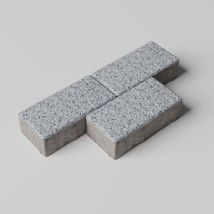 Тротуарная плитка ПРЯМОУГОЛЬНИК 200x100 мм Стоунмикс Белый с черным