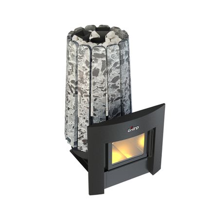 Дровяная банная печь Grill'D Cometa Vega 180 Window Stone (Серпентинит)