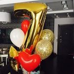 Шар (40"/102 см) Цифра, 7, Золото, в упаковке