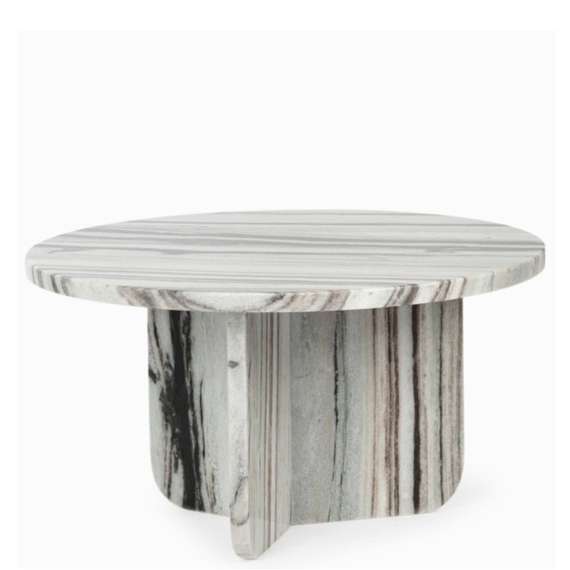 Кофейный стол Pia Ø55х30 см, белый мрамор