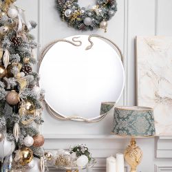 Зеркало настенное Змея Серпентис Айвори Мраморное золото