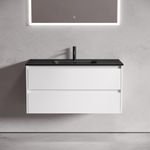 Тумба подвесная под раковину Sancos Libra, белый глянец 990х450х500 мм