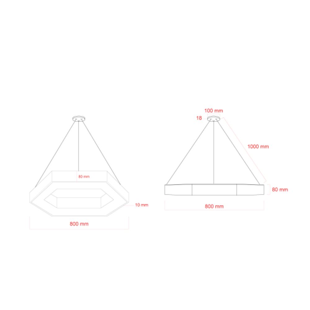 Светильник LED ЭРА Geometria SPO-124-W-40K-051 Hexagon 51Вт 4000К 4000Лм 800*800*80 белый подвесной драйвер внутри | Декоративные светильники Geometria