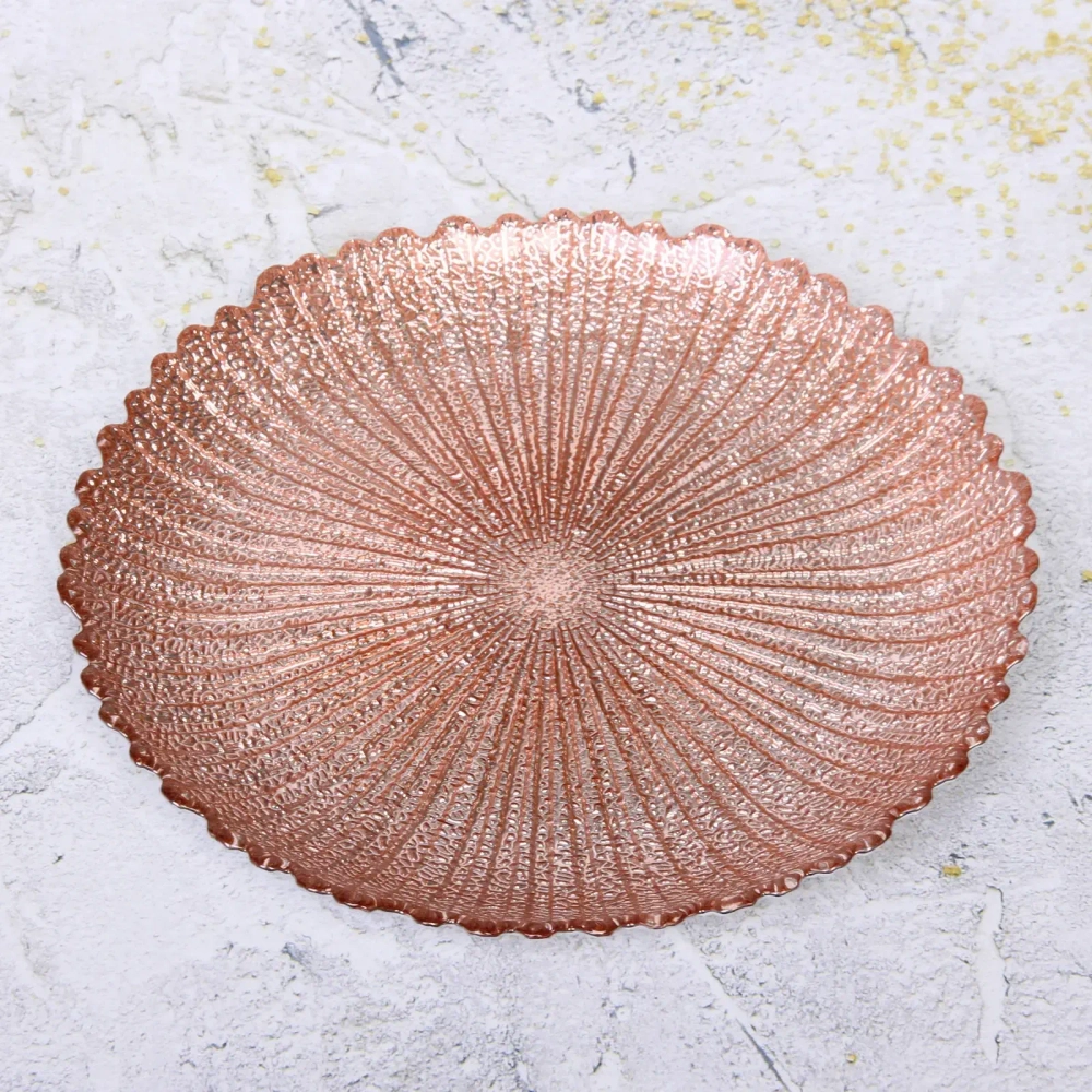 Тарелка 26см «Нимфа» розовое золото