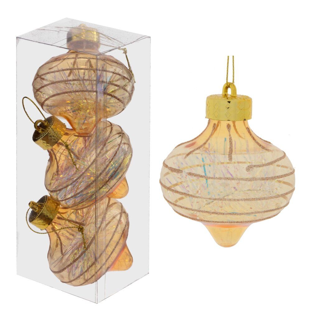 GAEM Набор из 3шт Украшение новогоднее "Шар", D 8.5 см, L21 W7 H8 см