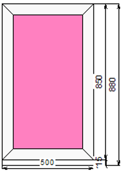 Пластиковое окно 850 х 500 ТермА Эко с глухой створкой