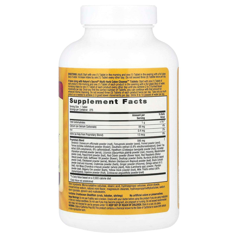 Nature's Secret, Multi-Herb Digestion & Detox Support ™, 275 таблеток