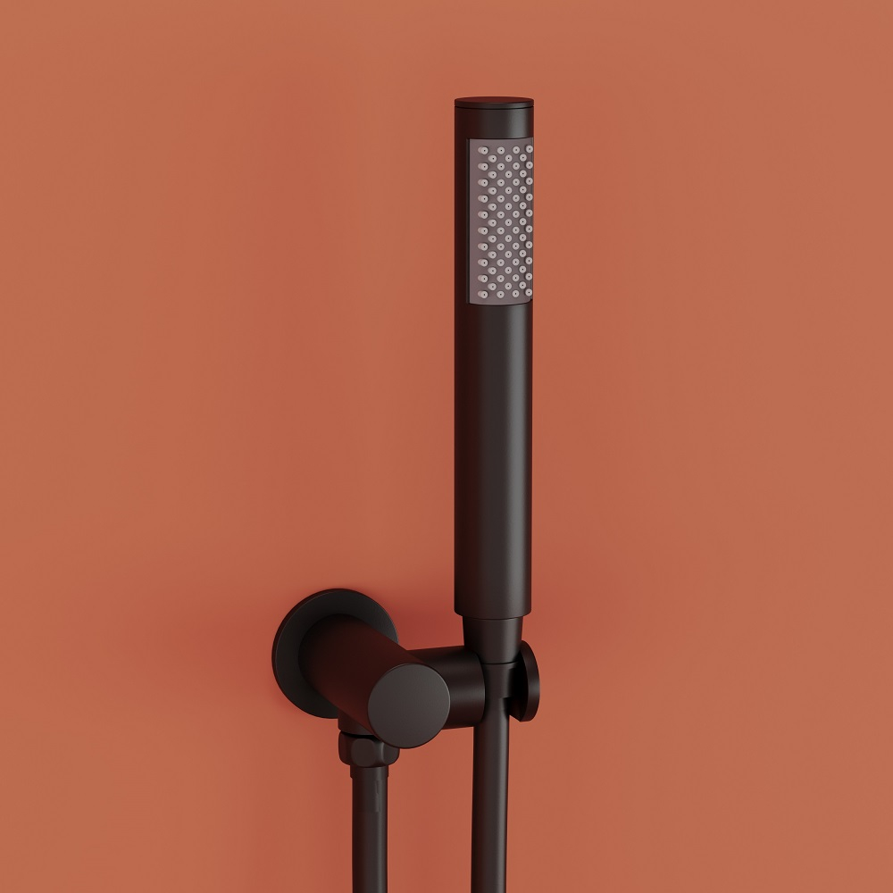 Душевой комплект Sancos Link встраиваемый, c термостатическим смесителем, цвет черный матовый