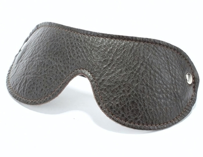 Коричневая кожаная маска на глаза на резинке (Цвет: коричневый)