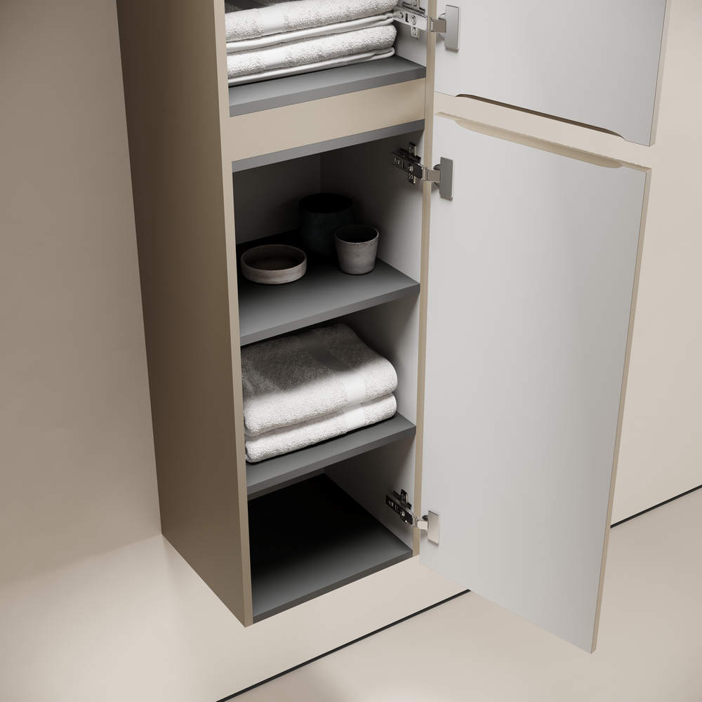 Шкаф-пенал подвесной SANCOS Code, 350х350х1650 мм, цвет  серо- бежевый, арт. PCD35GB