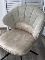 Стул М-City DISAUR Астра (Astra) поворотный на поворотный на 360 градусов, Белый Sonic 23 ткань, 7525-01 Велюр, Черный каркас