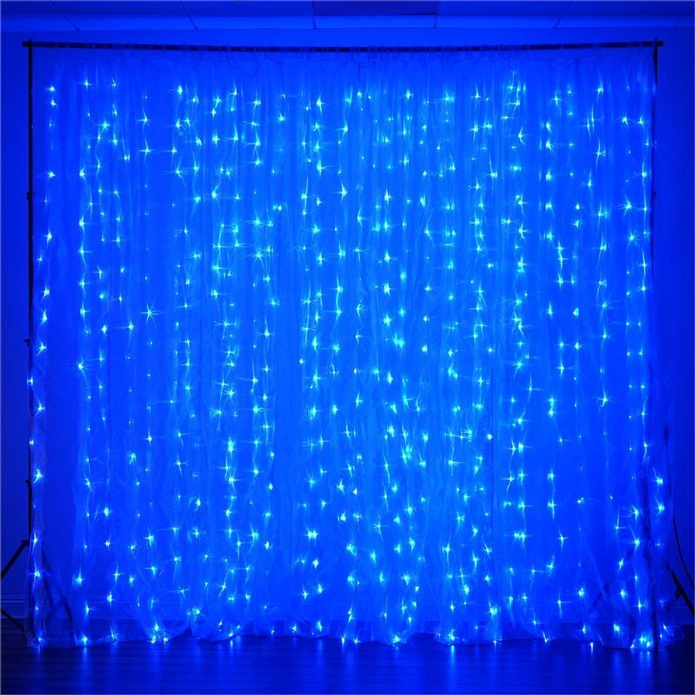 НГ Гирлянда-шторка LED SPL 380-230V 2*1,5м BLUE