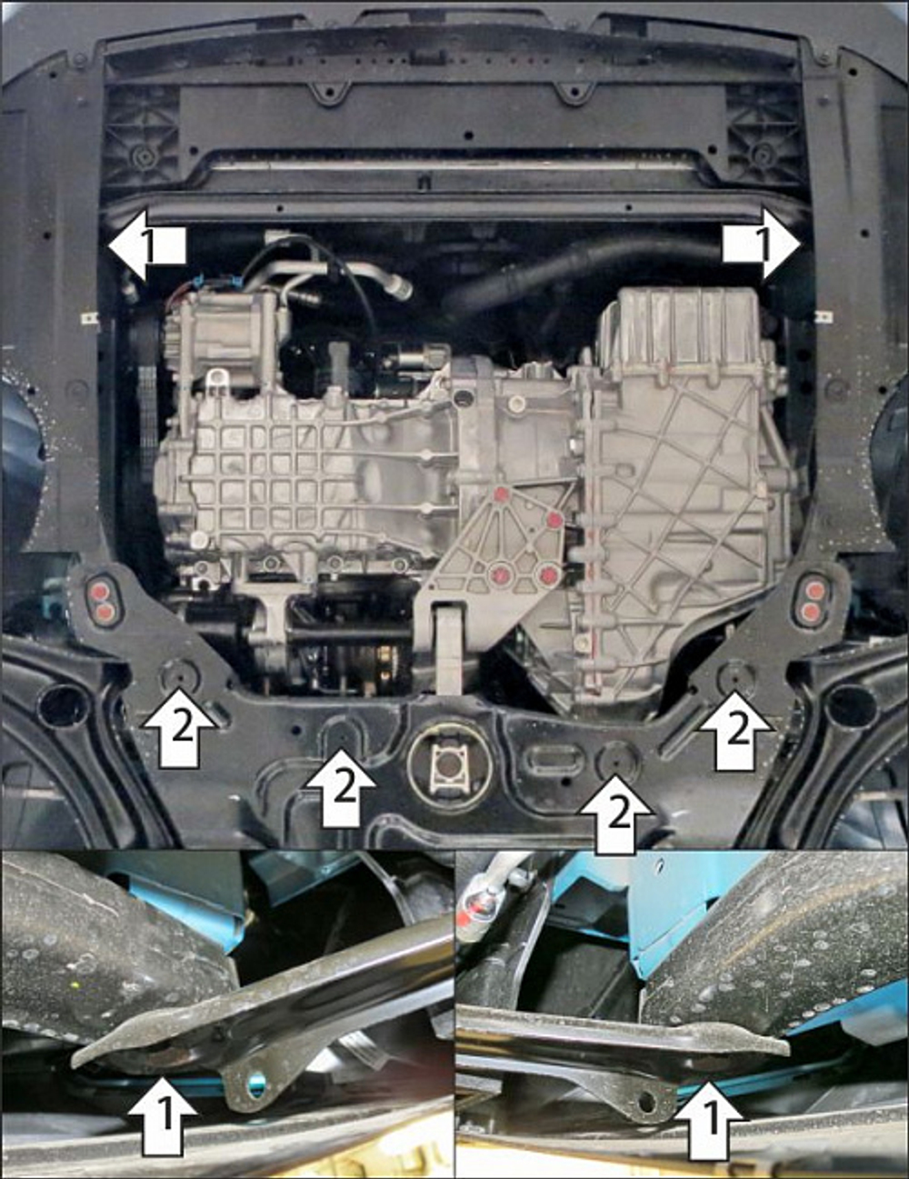 Защита картера Двигателя, КПП. 2 мм, Сталь. для GAC GS 3 2024-н.в. MOTODOR.77805