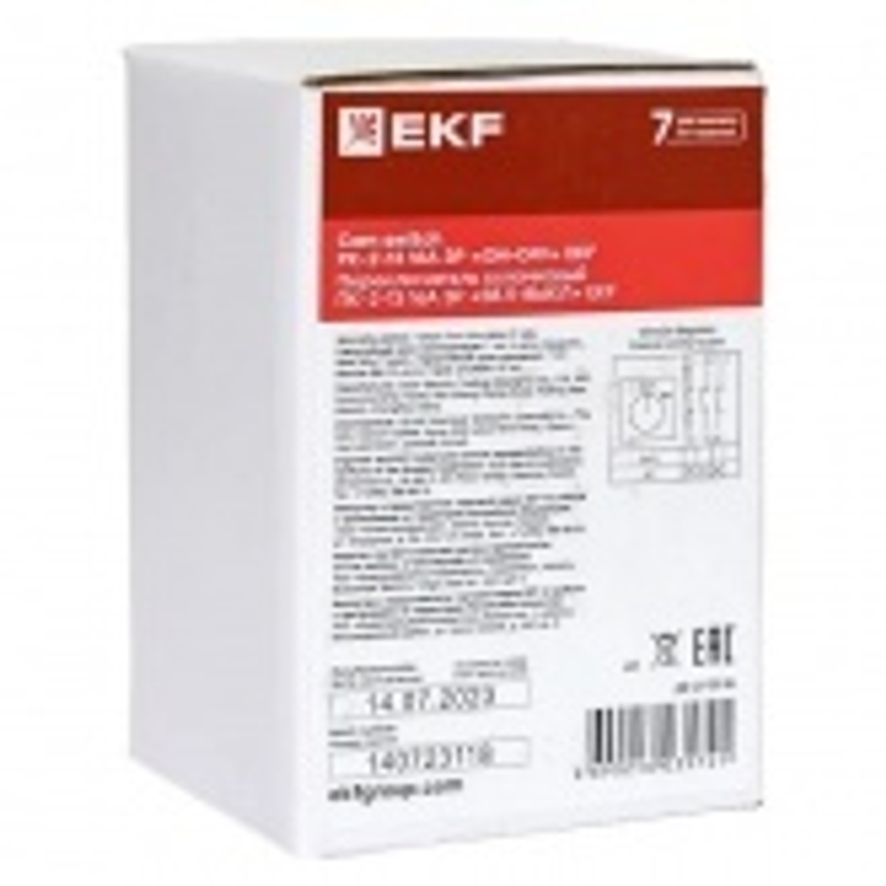 Переключатель кулачковый ПК-2-13 16А 3P "ВКЛ-ВЫКЛ" IP20 EKF pk-2-13-16
