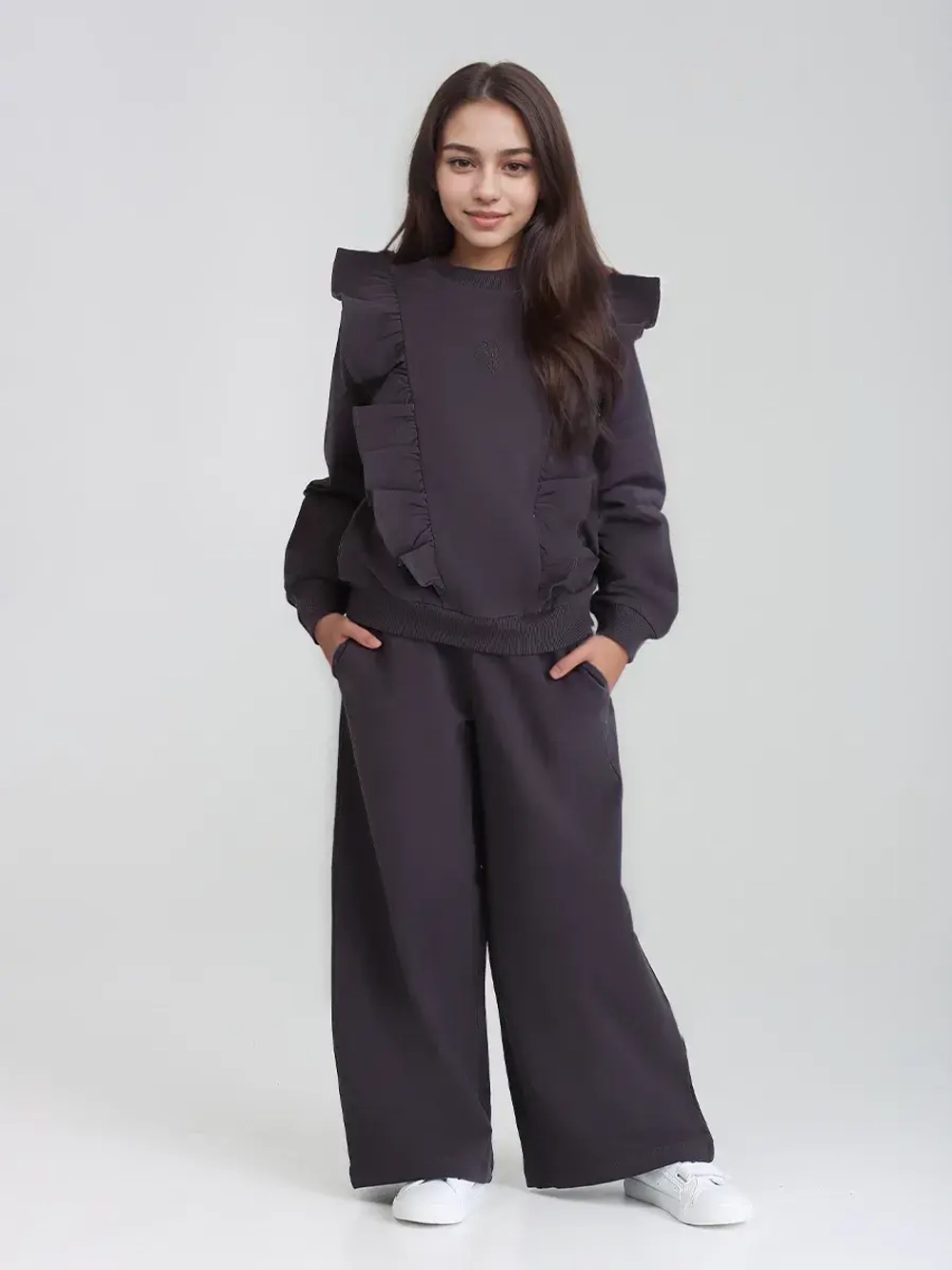 Костюм для девочки с брюками-палаццо на осень