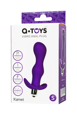 Анальная пробка с вибрацией A-Toys by TOYFA Kamet размера S, силикон, фиолетовая, 11,2 см