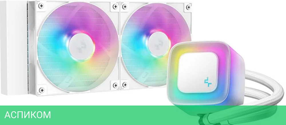 Система жидкостного охлаждения для процессора DeepCool LE240 WH V2 белый (R-LE240-WHAMMN-G-2)