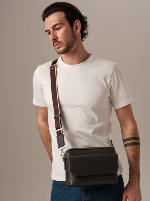 Мужская кожаная сумка Bora DBR 7113 темный лес