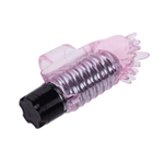 Розовый вибростимулятор с шипиками на палец