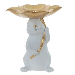 GAEM Фигурка декоративная "Заяц" с подносом, L17,5 W17,5 H20,5 см